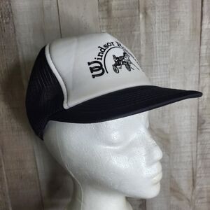 ❤️ Windsor Raceway Trucker Hat. Black a& White. Vintage, Made in Canada.
